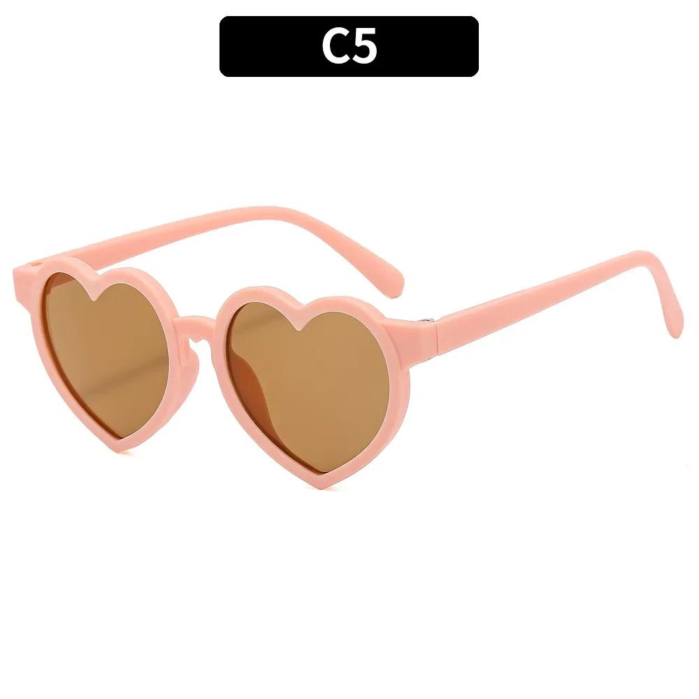 Fashion Heart Shaped Children Sunglasses Classic Cute Summer Sunglasses Girls Boys Sun Glasses UV400 Eyewear Baby Shade Glasses