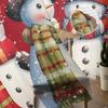 Christmas Snowman Snowflake Red Yarn Curtain Window Tulle Curtains For Living Room Kitchen Window Sheer Voile Curtains