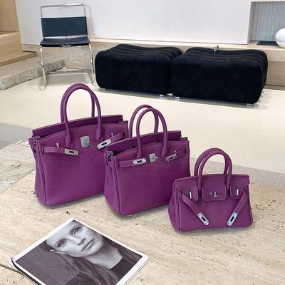 Platin-Tasche mit Litschi-Muster, Leder-Handtasche, Tasche mit großem Fassungsvermögen, für Damen, neue trendige und modische Umhängetasche