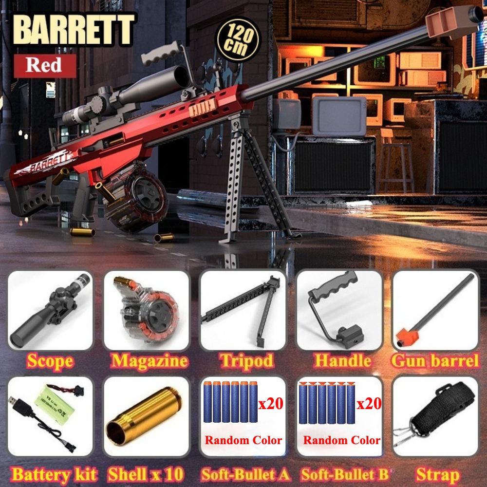 Electric Barrett Shell Throwable Soft-Bullet Toy Gun Outdoor Battle Sniper Rifle Model Christmas Gift For Children