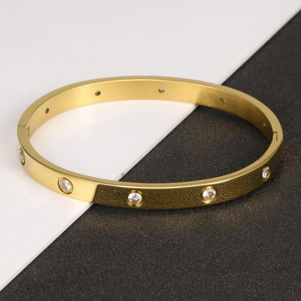 Stainless Steel Cuff Bracelets Bangles For Women Fashion Jewelry Charm Jewelry Accessories Crystal Bracelet love