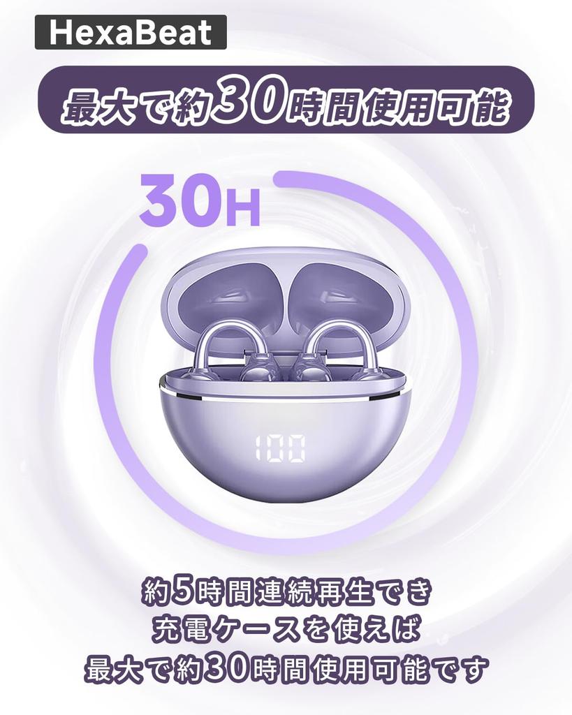 [2025 New Trend - Ear Cuff Style - Bone Conduction Innovation] Bluetooth Wireless Open-Ear Earphones, Bluetooth 5.4, ENC Calling, 30 Hours of