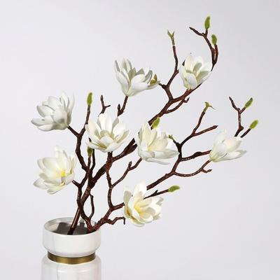 Große künstliche Magnolienblüte Handgefertigt Realistisches Gefühl Simulation Große Magnolie Realistischer Luxus Falscher Magnolienzweig Gartendekoration