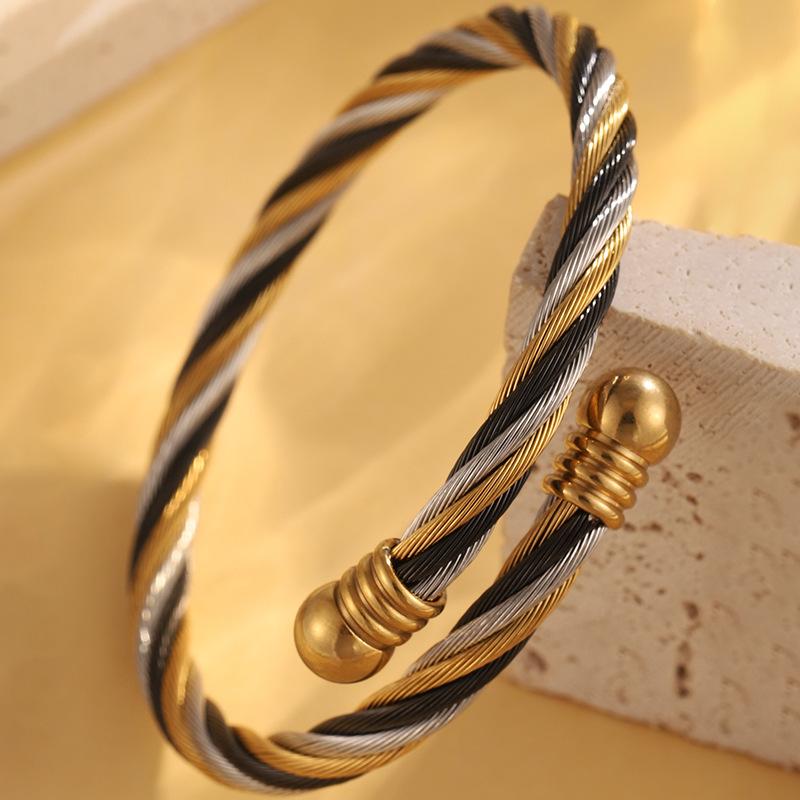 New Jewelry Trendy Retro Couple Wrapping Geometric Bracelet One Size(16-22CM)