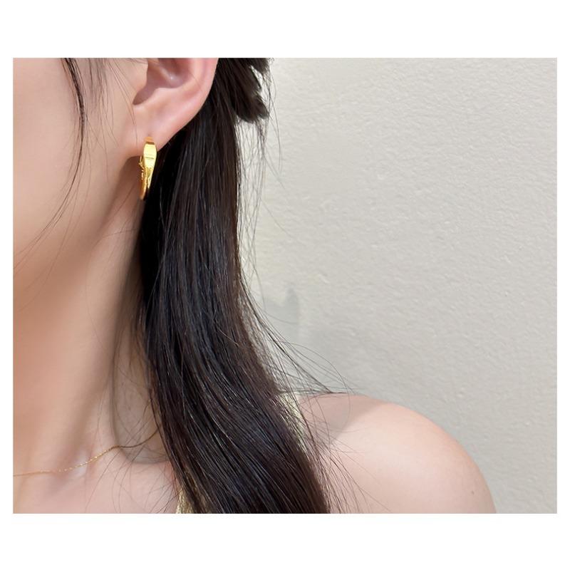 Women Light Luxury Geometric U Shape Round Circle Earrings Fashion Ear Jewelry