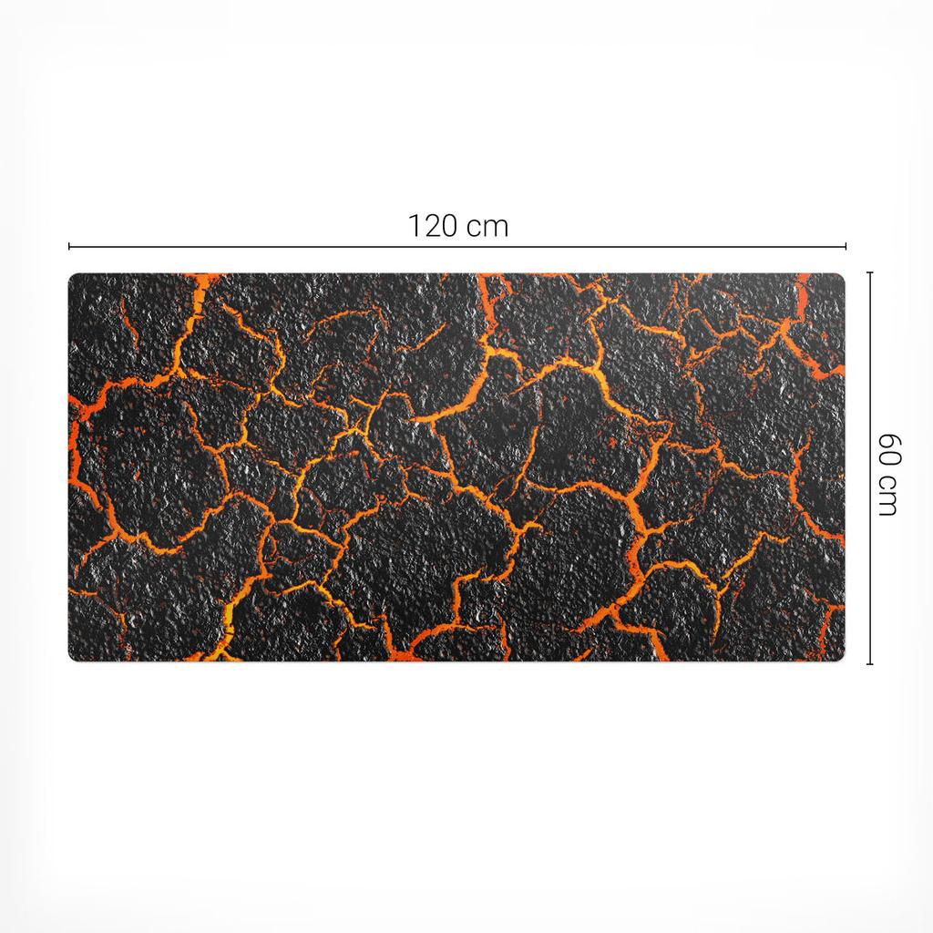 Universal Protective Mat Under Computer Equipment Cracked Lava 120X60 Cm