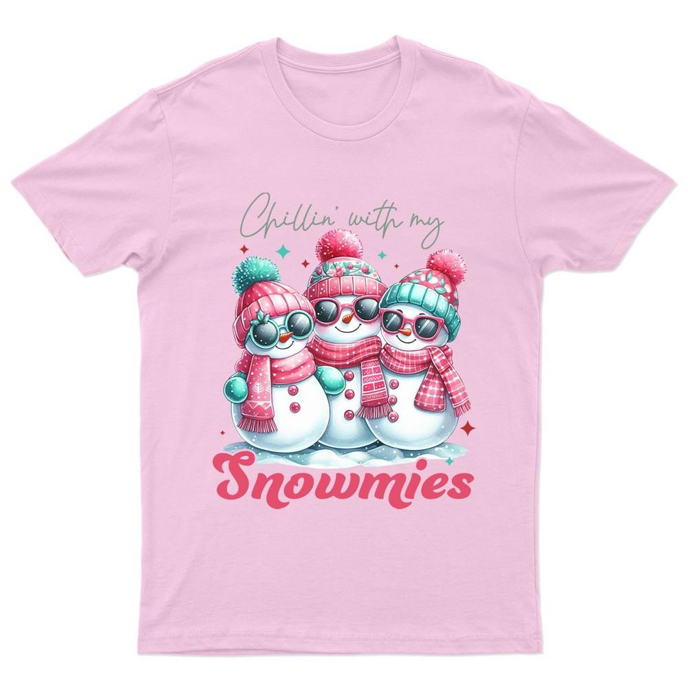 Chillin With My Snowmies TShirt Unisex Gift Retro Funny Womens Vintage Mens Unisex T-Shirt S