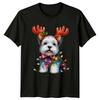 Christmas Dog Reindeer Antlers Holidays Unisexs TShirt Unisexs Tee Graphic Top a