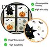 Halloween Glass Stickers Cute Black Cat Window Clings, Pumpkin Ghost Bat Spider Easy Apply Clings Decals, Non-Adhesive for Door Party Holiday