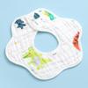 Pure Cotton 360° Baby Saliva Bib - Six-Layer Petal Design