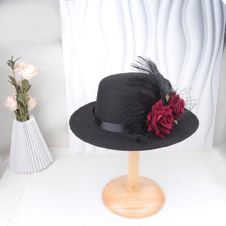 Steampunk Victorian Mini Top Hat Gothic Flower Feather Hat Halloween Cosplay Costume Party Hat for Womens Men Gift