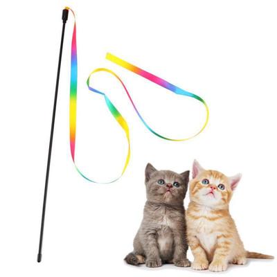 Doppelseitiges Regenbogen-Gurtband Katzenspielzeug grenzüberschreitendes Regenbogen-Gurtband Katzenspielzeug zur Unterhaltung von Katzen und Hunden