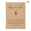Charm Christmas Necklace for Women Men Merry Christmas Snowman Santa Claus Pendant Link Chain Necklace Xmas Jewelry Gifts