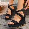 Wedge Sandals for Women's Outer Wear Summer Style New Style with Thick Soles