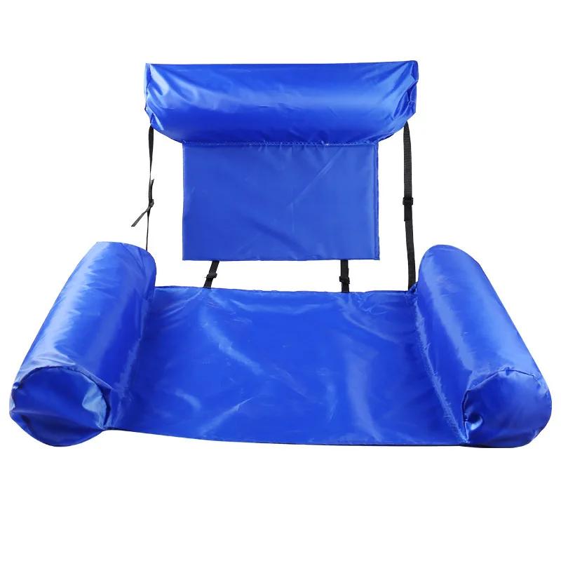 Water Inflatable Lounge Chair, Floating Bed Hammock Foldable Dual Use Backrest, Floating Row Comfortable Breathable and Relaxing
