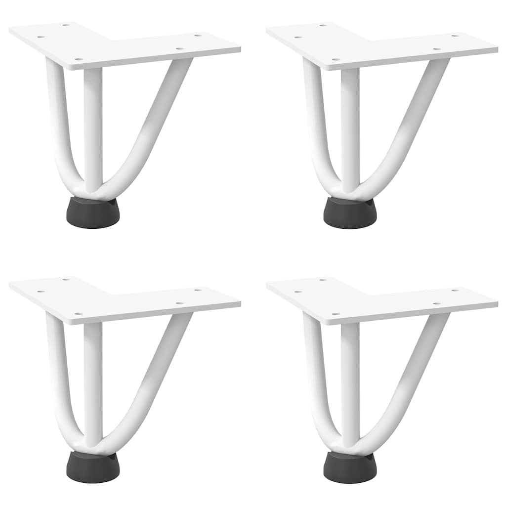 Vidaxl Nogi Do Stołu Hairpin, 4 Szt., Biale, 10 Cm, Lita Stal