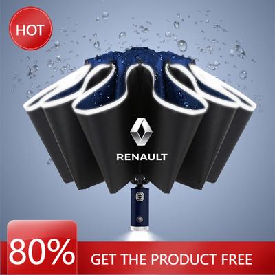 Hub Caps Car Umbrella Sticker with LED Reflective Strip Rain Wind Umbrella For Renault Megane 2 3 Clio Scenic Duster Kaptur Capt