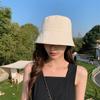 Spring New Short-brimmed Black Bucket Hat Women's Summer Versatile Thin Breathable Sun Hat Shows Small Face