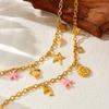 Crystal Heart Moon Crown Butterfly Planet Pendant Beads Stainless Steel Charms Earrings Necklace Jewelry DIY Making Woman Gifts