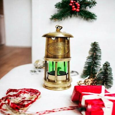 16.51 Cm Brass Lantern For Home Decor Gift For Men On Birthday Gifts For Halloween, Christmas, Brass Lamp For Living Room Bedroom