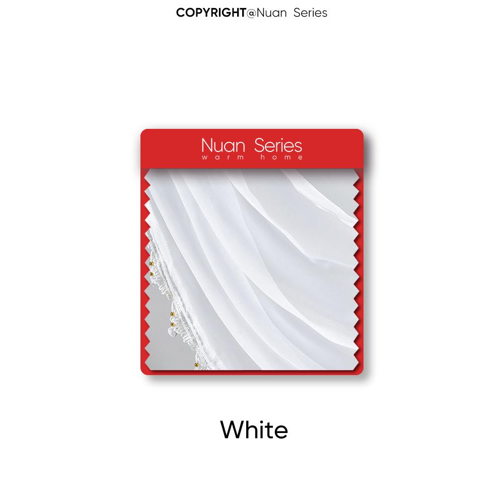 1PC Nuan Series Classic Versatile European Solid Color Lace Edge Curtain Head for Small Window Decor 70x42cm