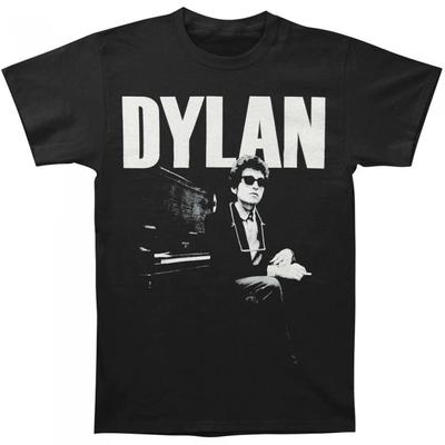 Bob Dylan T-shirt in cotone unisex per adulti al pianoforte