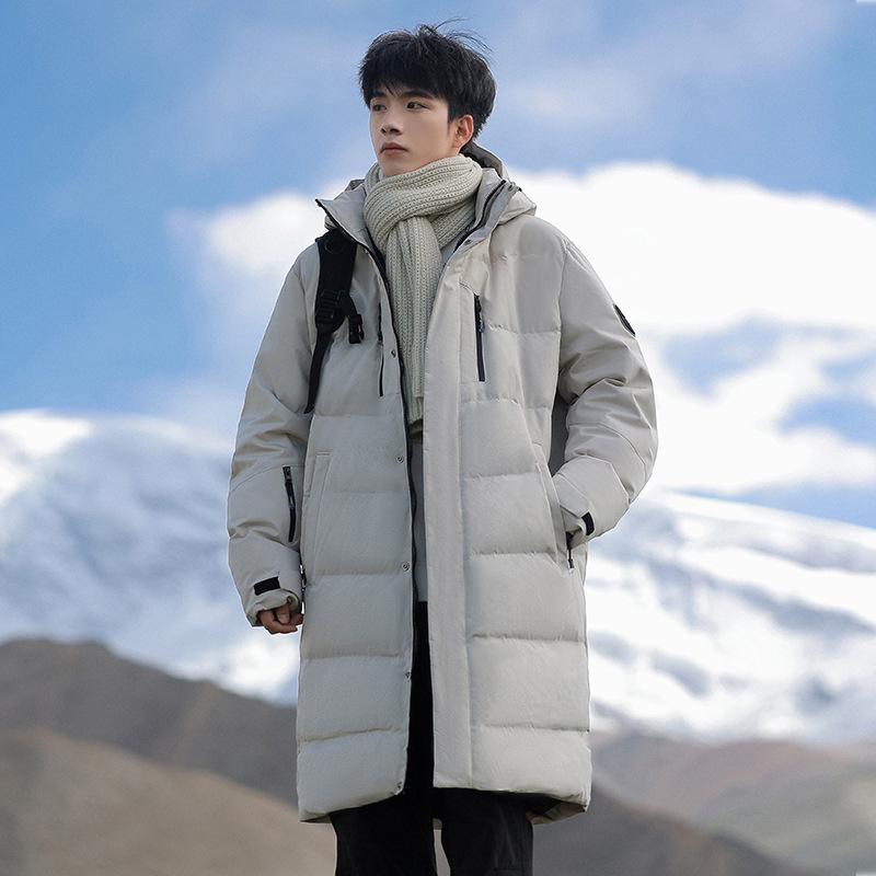 

Зимняя новая куртка-пуховик средней длины для пары из пуха белой утки с капюшоном для мужчин и женщин, утолщенная теплая куртка для мужчин 3XL