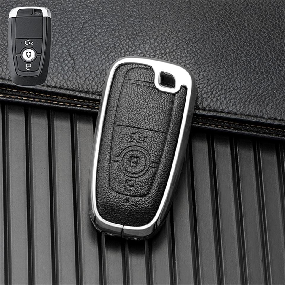 Bilnyckelfodral till Ford Fusion Mustang Explorer F150 Edge Mondeo Mk5 Focus Mk4 2019 2020 2021 Skal Tillbehör Nyckelring