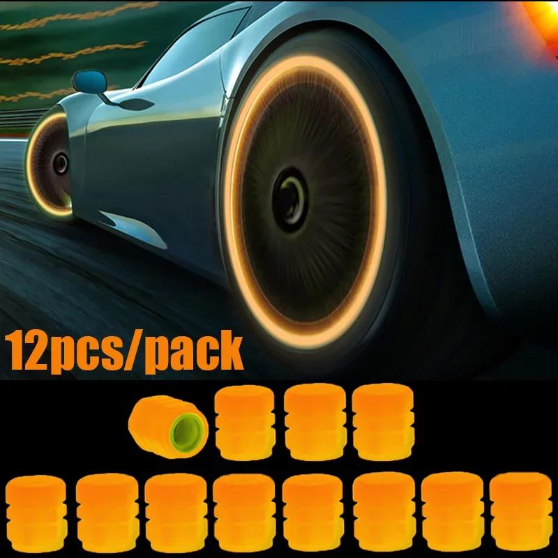 4/20PCS Luminous Car Tire Valve Cap Fluorescent Night Glowing Decor Motorcycle Bike Wheel Nozzle Dustproof Tyre Valve Stem Caps Stem Caps1