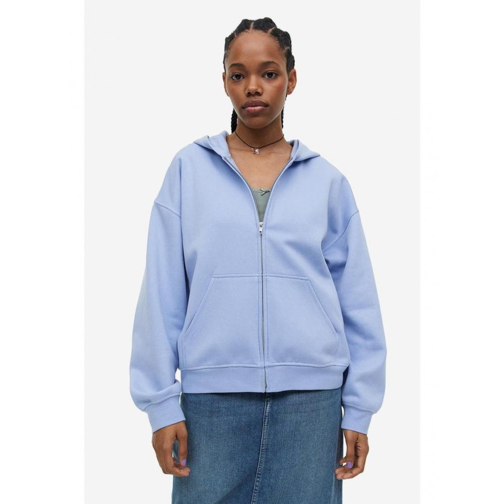 

H&M Oversized Zip Up Hoodie Light Blue 1131631006