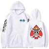 Sudadera con capucha de una pieza para hombre Ace Puño de Fuego con Forro Polar