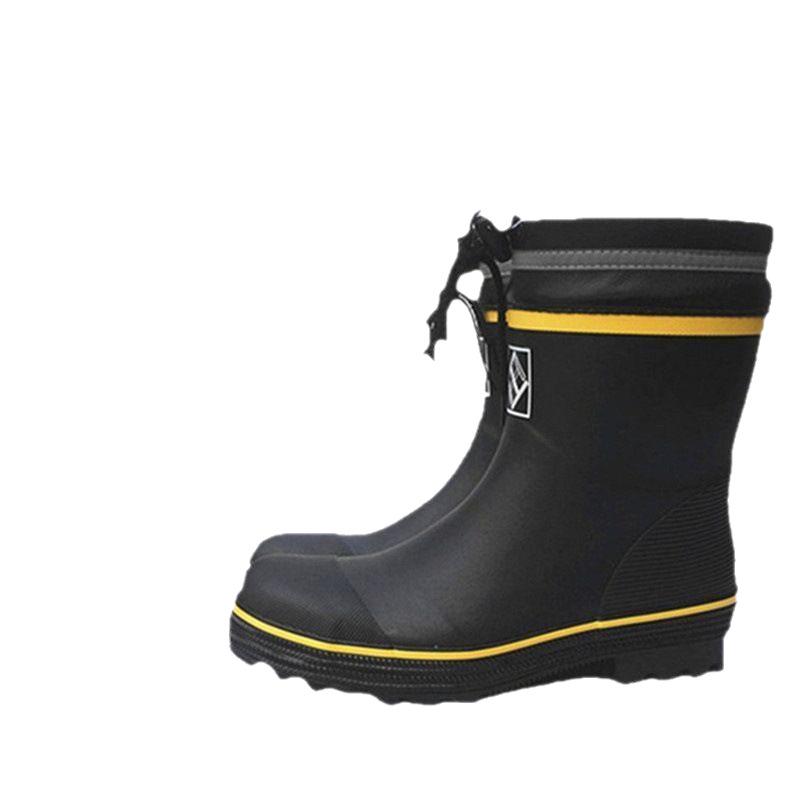 Men's Puncture-Resistant Steel Toe Rain Boots – Mid-Calf Rubber Work Shoes for Construction & Fishing