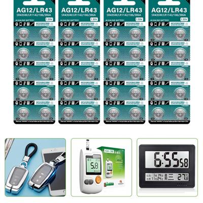 Pacote de 10/20/30/40 peças AG12/LR43 Pilhas Botão SR43SW LR1142 186 386A Células Moeda para Relógios Controle Remoto Brinquedo