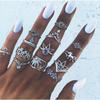 New European and American vintage ring set Water drop geometric women's joint tail ring