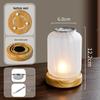 Solid Wood Glass Atmosphere Lamp & Candle Holder with High Transparency Incense Burner for Wax