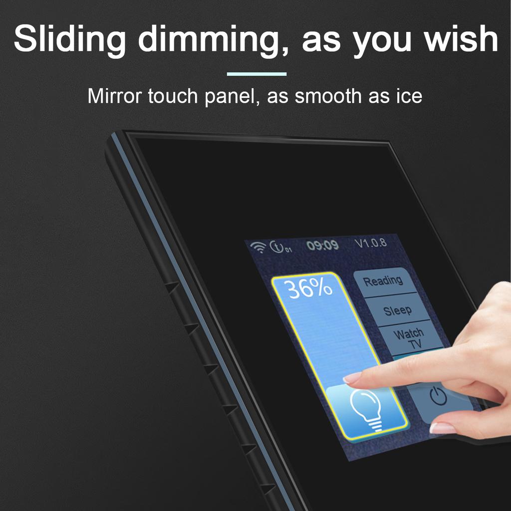 Lanbon Tuya Wifi Smart Dimmer Switch L8 LCD Touch Panel Zigbee Light Wall Switch Smart Home for Bedroom House Alexa