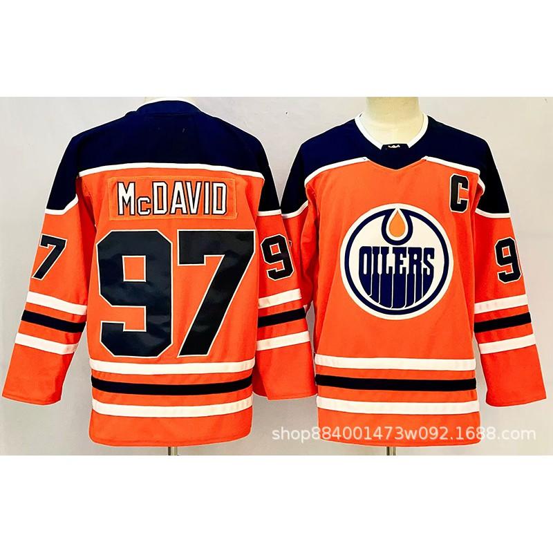 Mens Retro Ice Hockey Jersey Custom Embroidered 97 99 McDavid Gretzky Style Cotton Blend Training Shirt