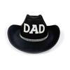 Fashion Rhinestone Letters Mom Dad Cowboy Hat Wide Brim Retro Western Cowboy Hat Vintage Jazz Hat For Gender Reveal Party