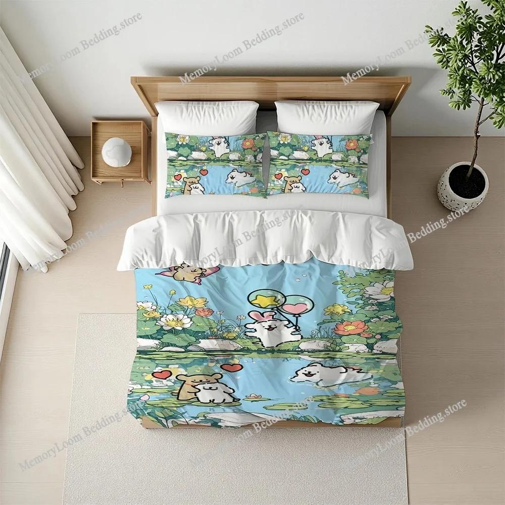 Maltese Puppy Cute Dog Duvet Cover Set Home Style Bedding Soft Laundry Cotton Bed Four Seasons Student Dormitory Home Textile963