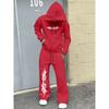 Fashion Men's Autumn Winter Sports Shirt 2 Piece Set with Classic Letter Pattern Print, Trendy Hoodie and Wide Leg Pants Set