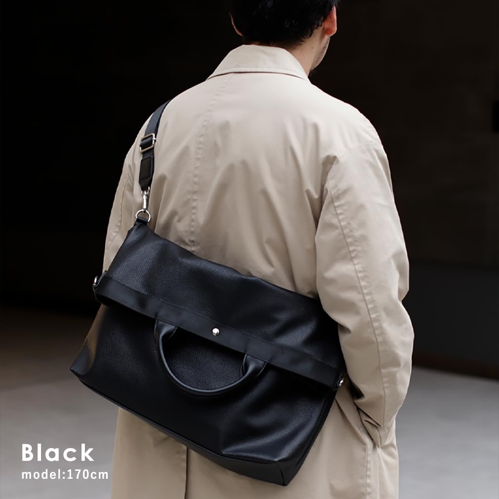 VITAFELICE Herren Quadratische 3-Wege-Tasche (inb-10188p) (Schwarz)