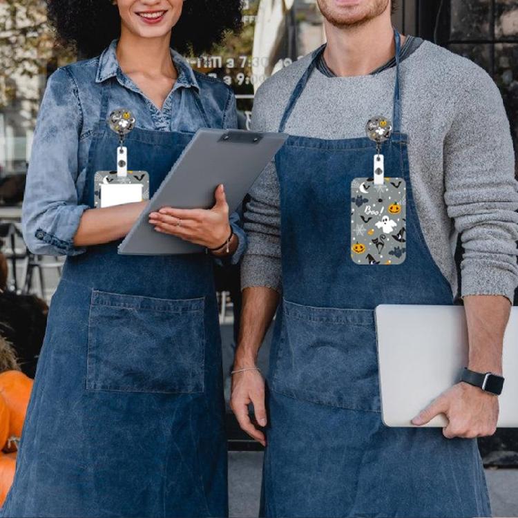 Retractable Badge Holder Halloween Lanyard with Badge Reels Carabiner Clip Neck Strap for Teacher Nurse Doctor