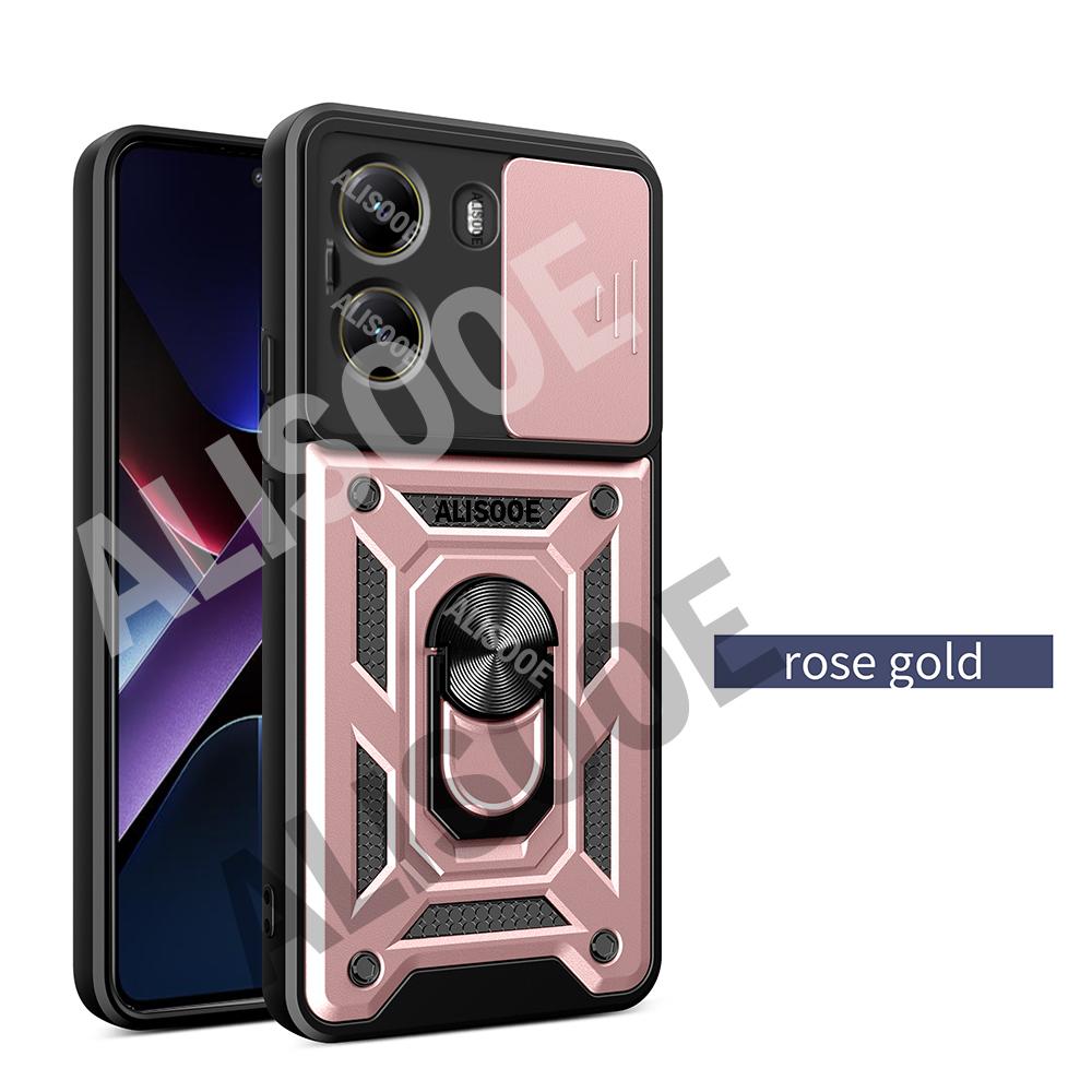 Schiebe-Kamera-Schutzhülle für POCO X7 Pro 5G Hülle Drehbarer Ringständer Schutz Rückseite für Xiaomi POCO X7 Pro Stoßfeste Hülle