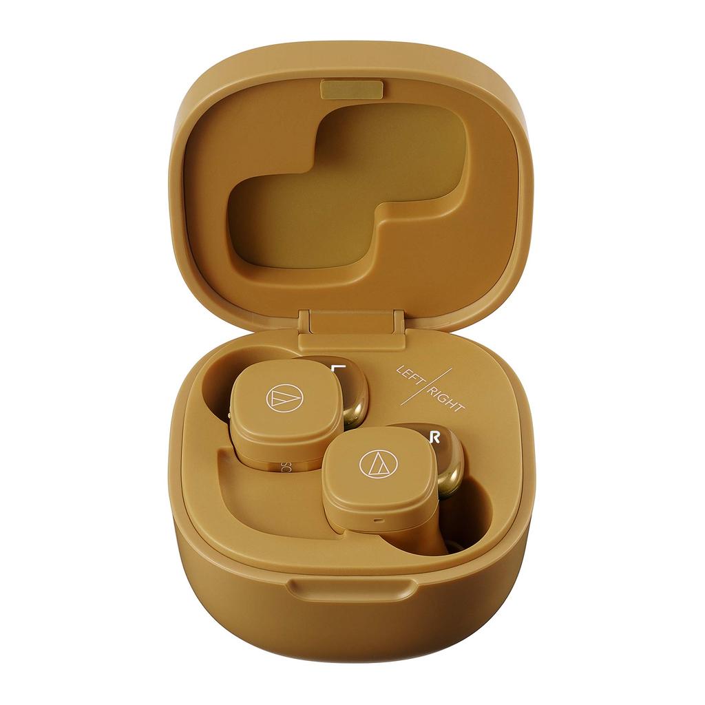 True Wireless Earbuds Bluetooth Fast Charging IPX4 Waterproof Up to Hours of Playback Low Latency Fast Pair Support Mustard MU Audio-Technica