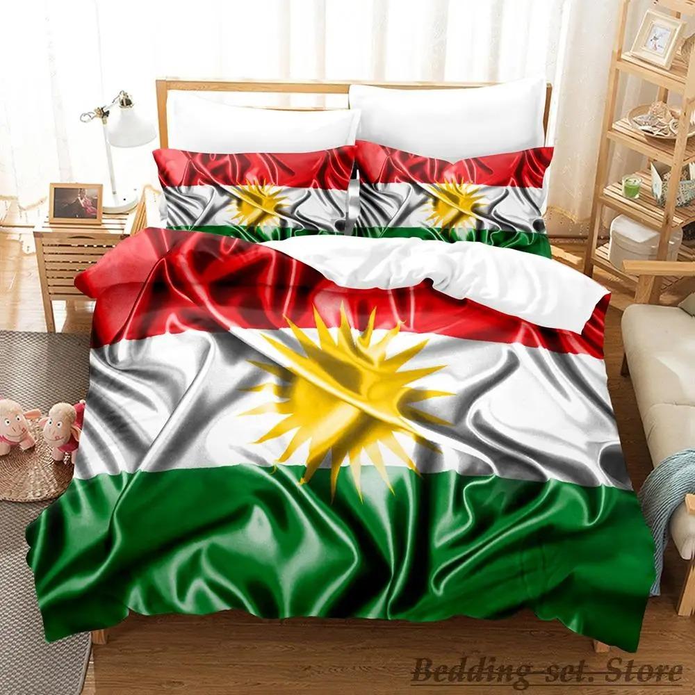 Kurdistan Flag Bedding Set Single Twin Full Queen King Size Bed Set Adult Kid Bedroom Duvetcover Sets Parure De Lit Bed