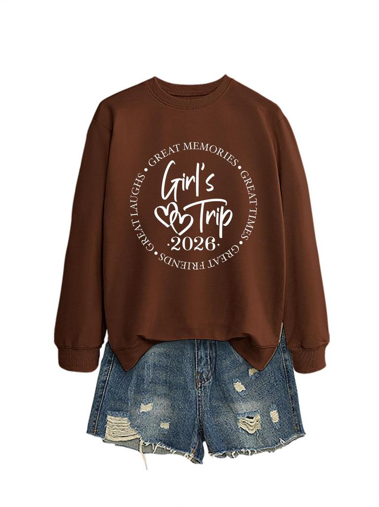 Women's European Autumn/Winter Round Neck Long Sleeve Hoodie