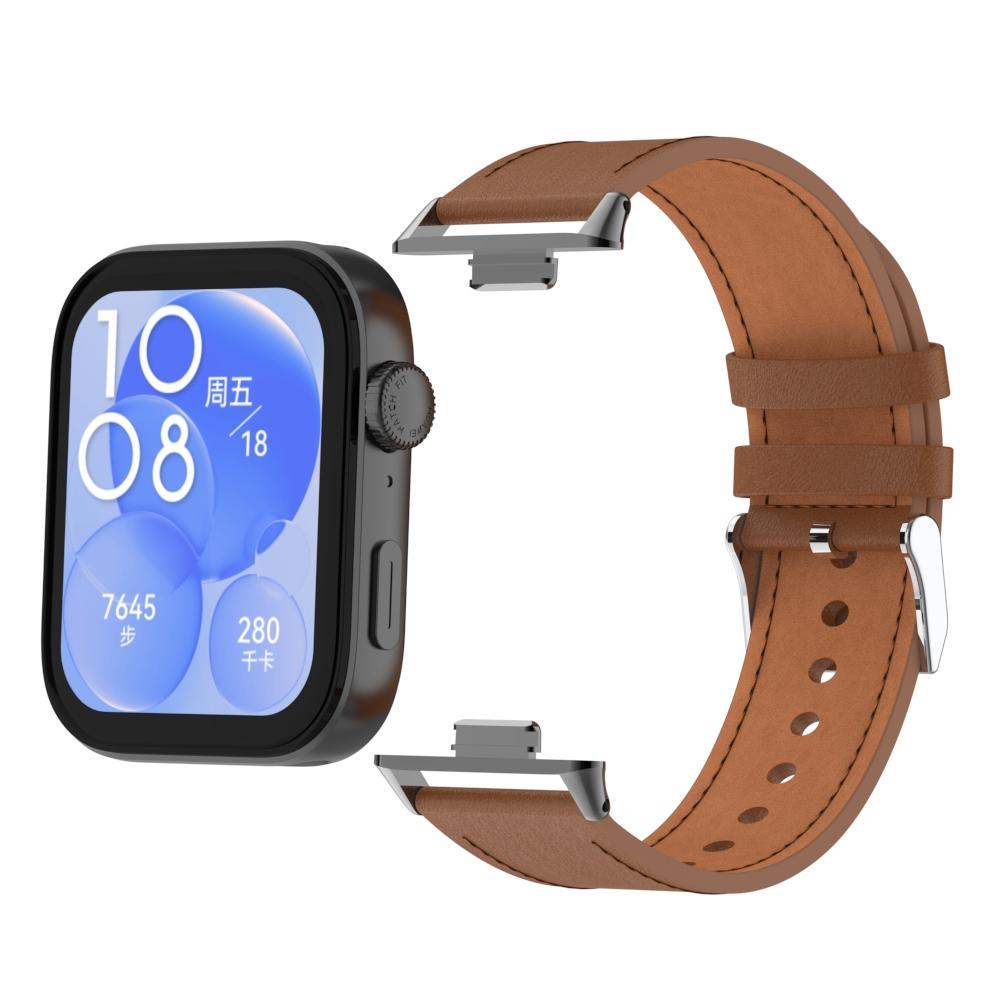 Band voor Huawei Watch Fit 3 Smartwatch Band Vervangende polsband retro Echt leren armband
