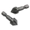 Small Hexagonal Handle Five Edge Chamfering Tool Chamfering Cutter Woodworking Hole Opener Spot Facer Reaming Tool Drill Bit