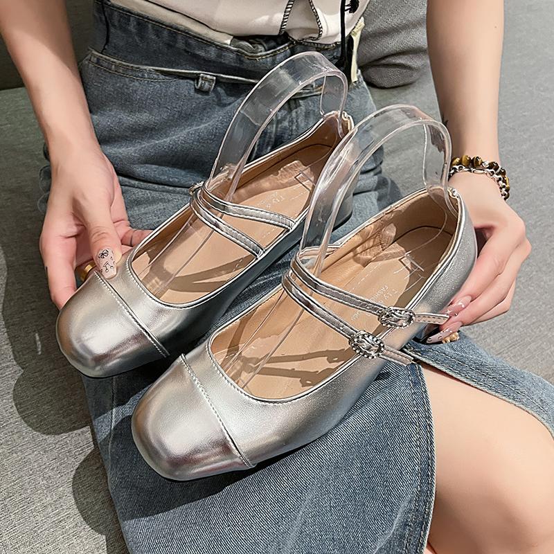 

Женские туфли на высоком каблуке, серебристые лакированные кожаные, с ремешком и пряжкой, с неглубоким вырезом, на среднем каблуке, в стиле ретро, туфли Мэри Джейн 39 серебряный
