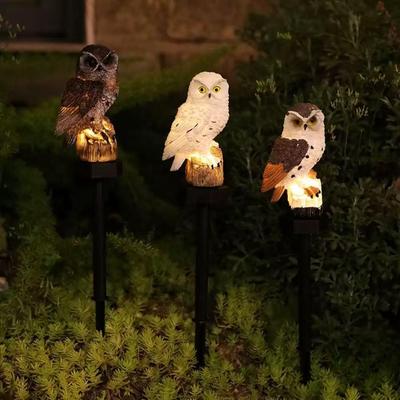 Lampe de Jardin Hibou Solaire d'Extérieur – Décoration Pic pour Pelouse et Courtyard Transfrontalière